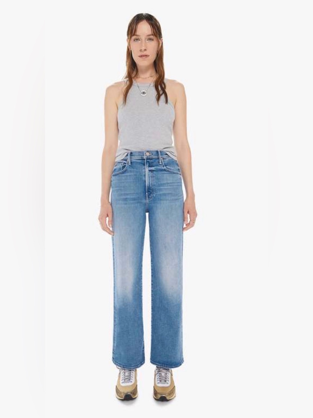 MOTHER Wide-Leg High-Rise Jeans in Je T’Aime wash, Size 24